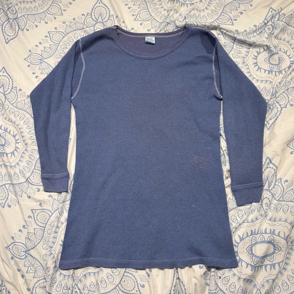 Vintage Waffle Print Sweater Medium
